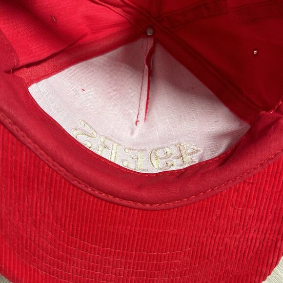 Vintage San Francisco 49ers Corduroy Hat Snapback NFL Football Star Line Red Cap - Picture 5 of 8